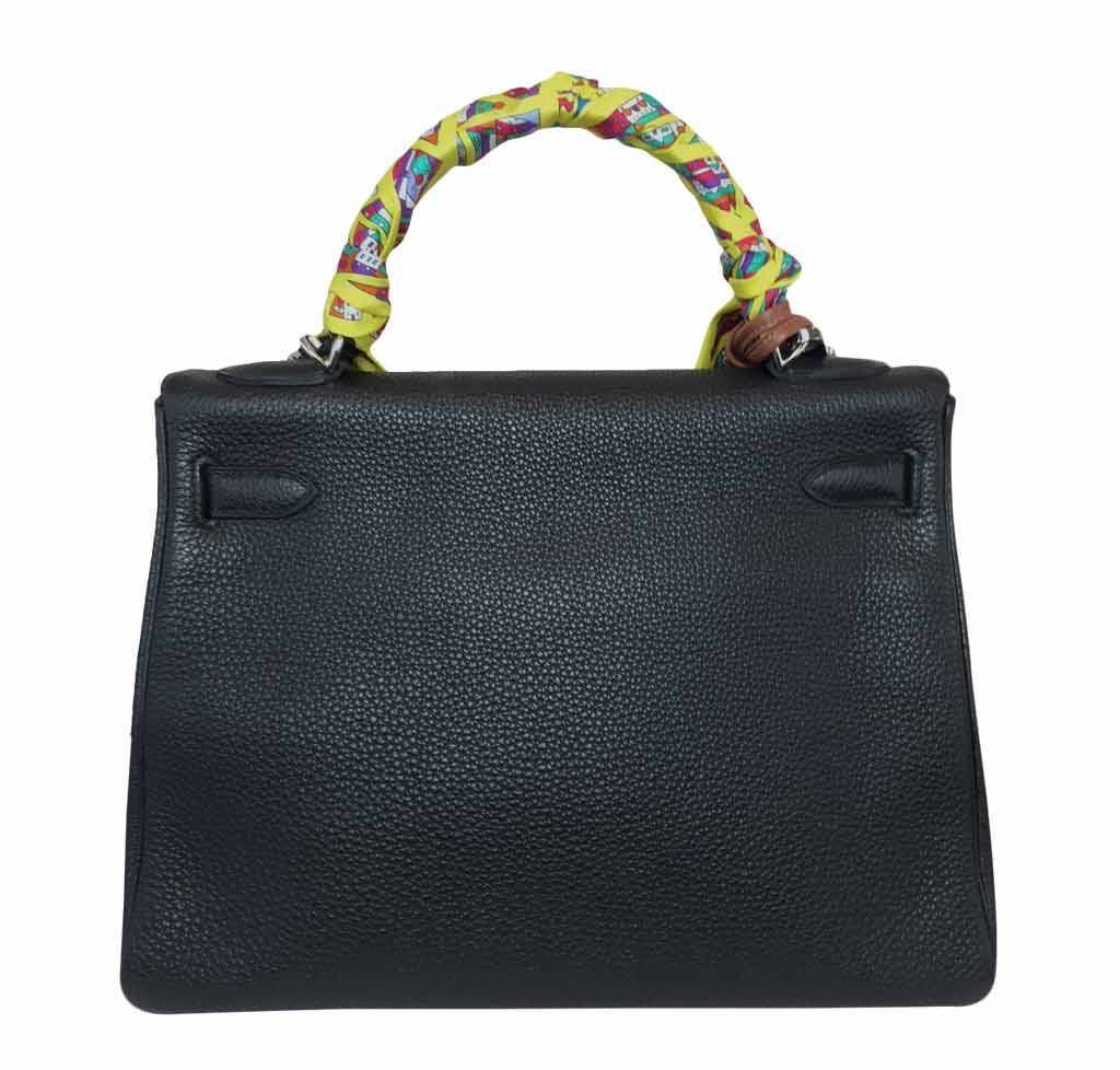 Hermes Kelly 32 Black Togo Leather Palladium Hardware