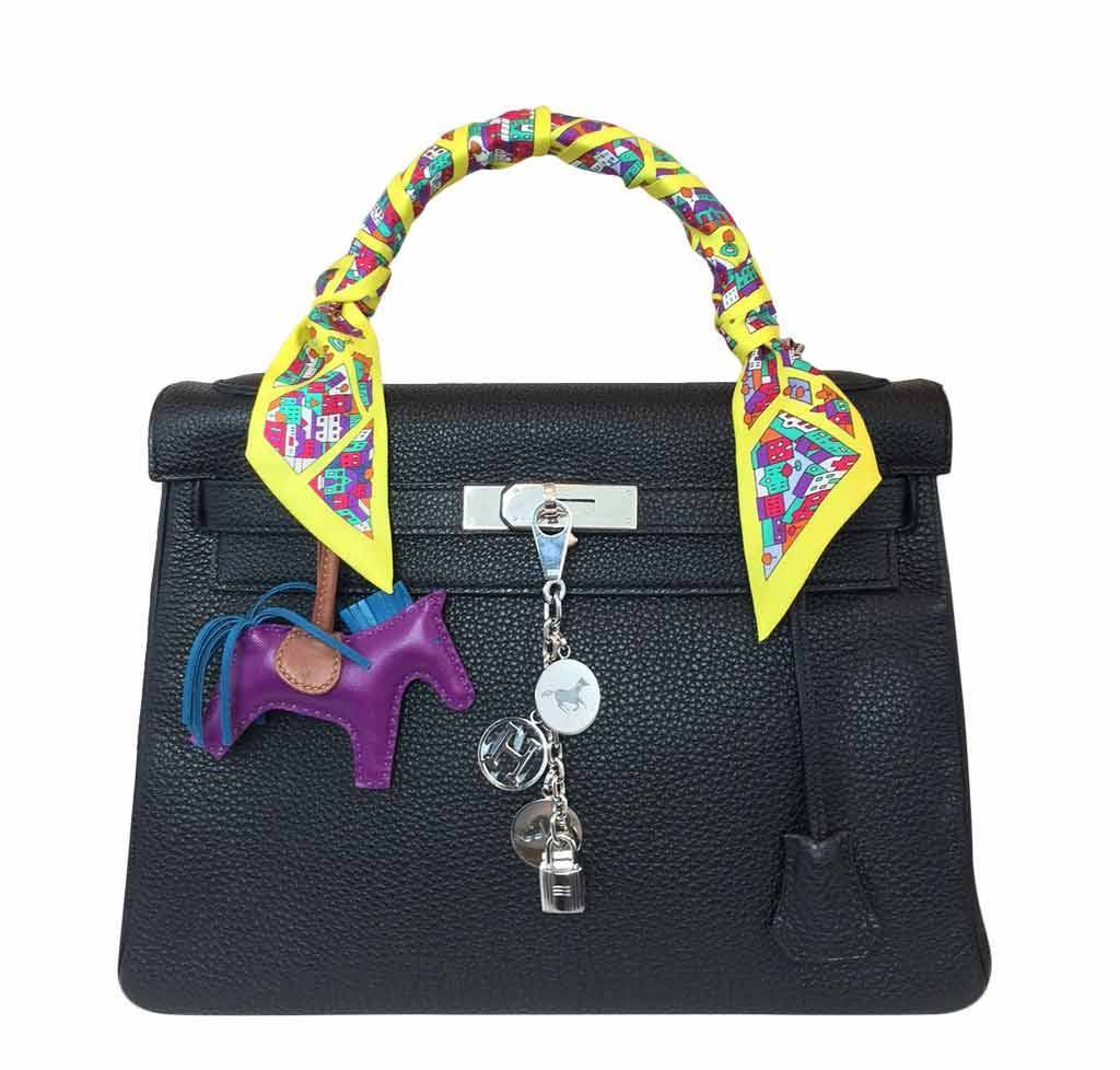 Hermes Kelly 32 Black Togo Leather Palladium Hardware