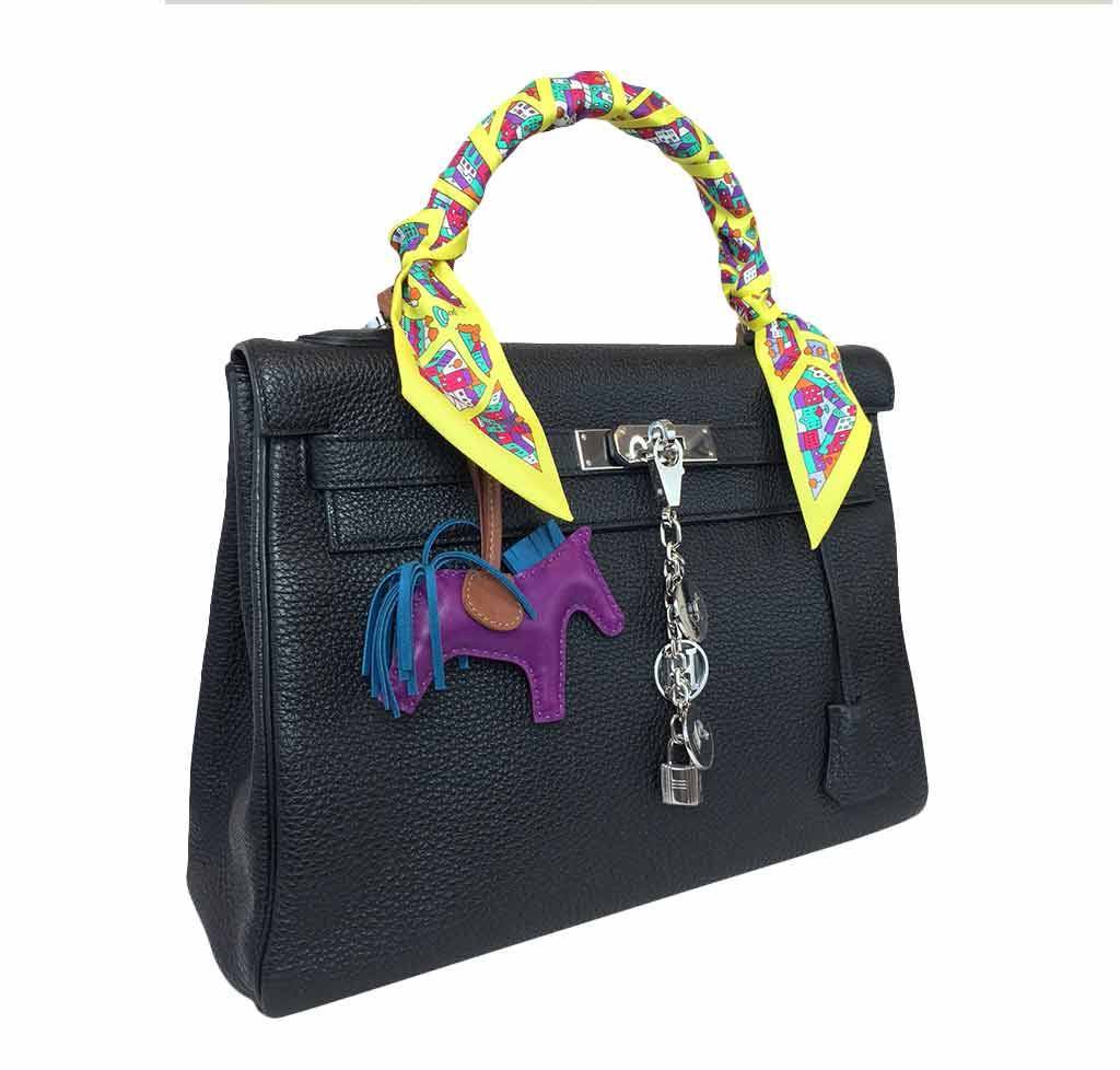 Hermes Kelly 32 Black Togo Leather Palladium Hardware