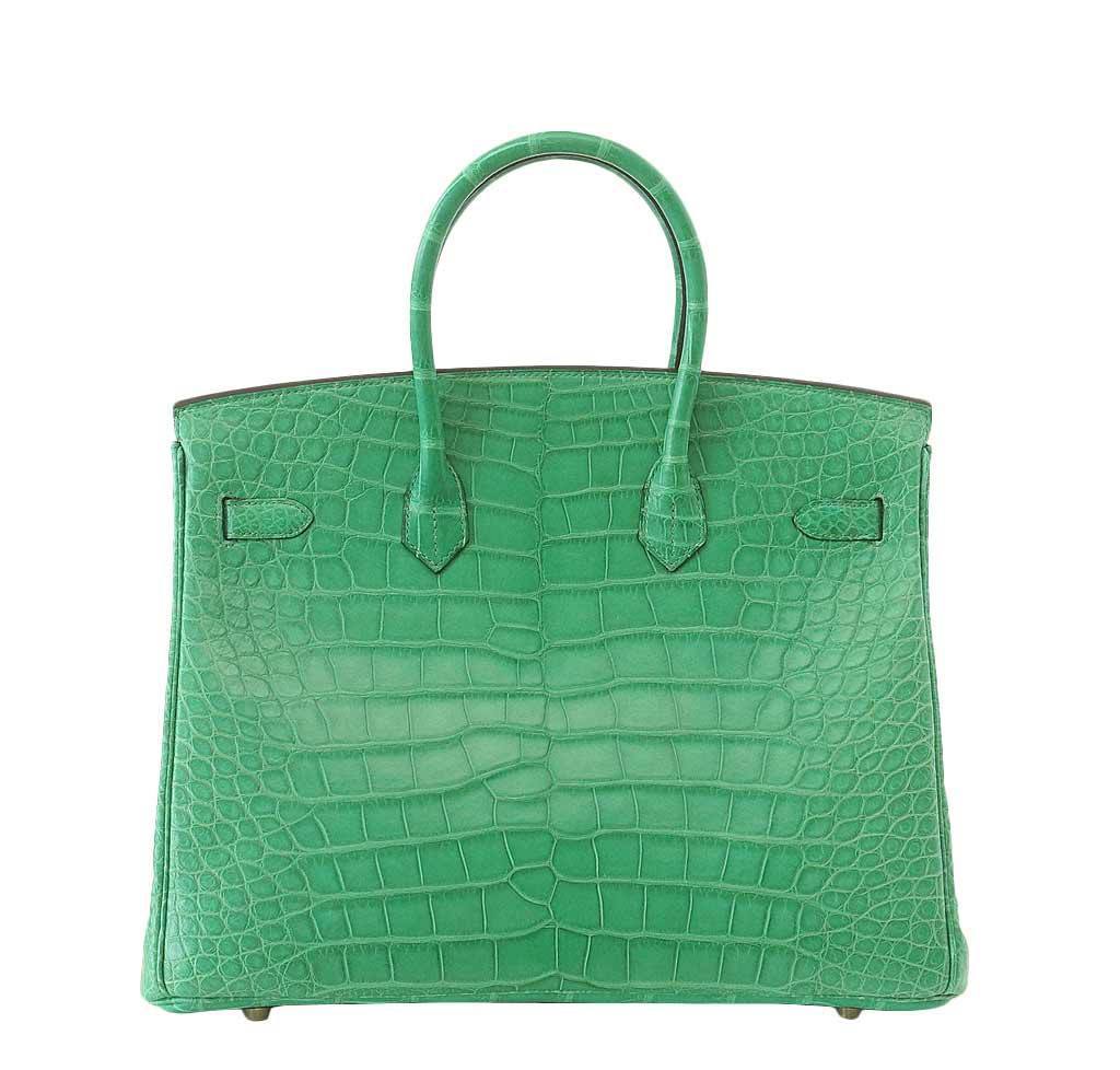 Hermes Birkin 35 Cactus Matte Alligator Gold Hardware