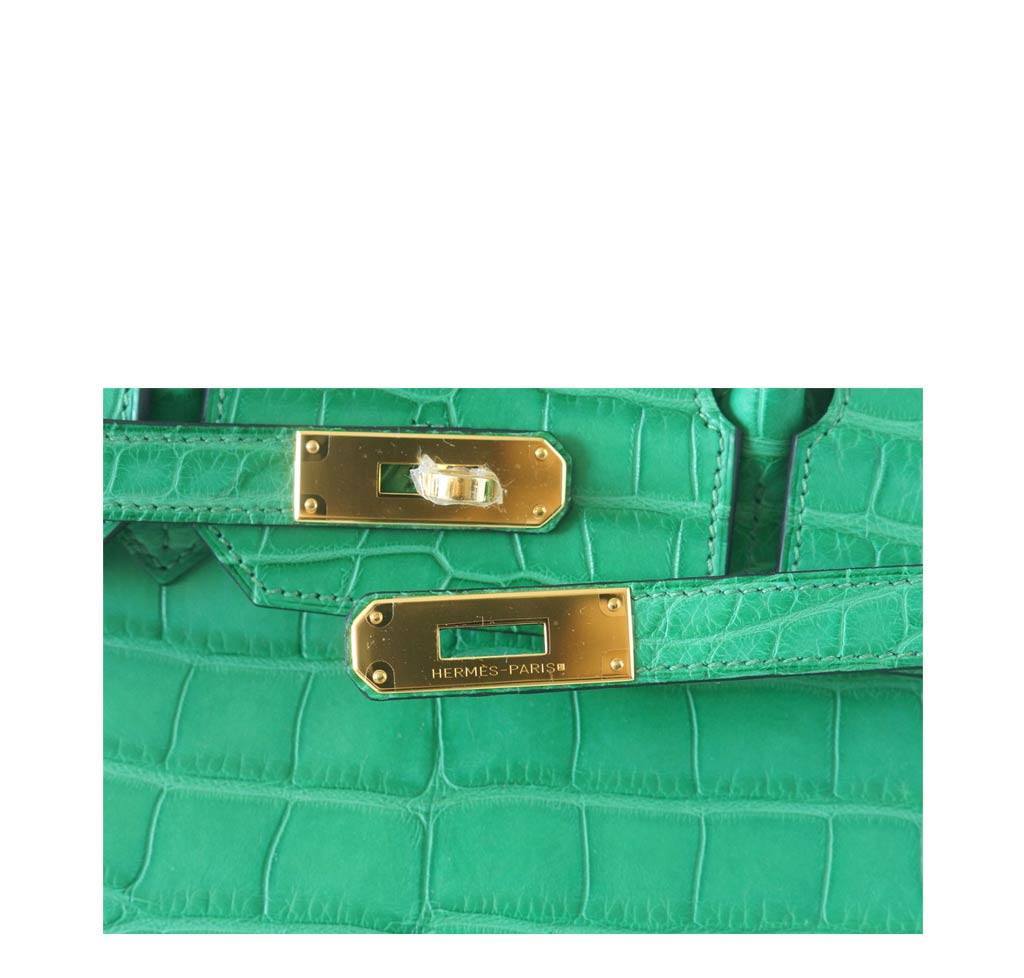 Hermes Birkin 35 Cactus Matte Alligator Gold Hardware