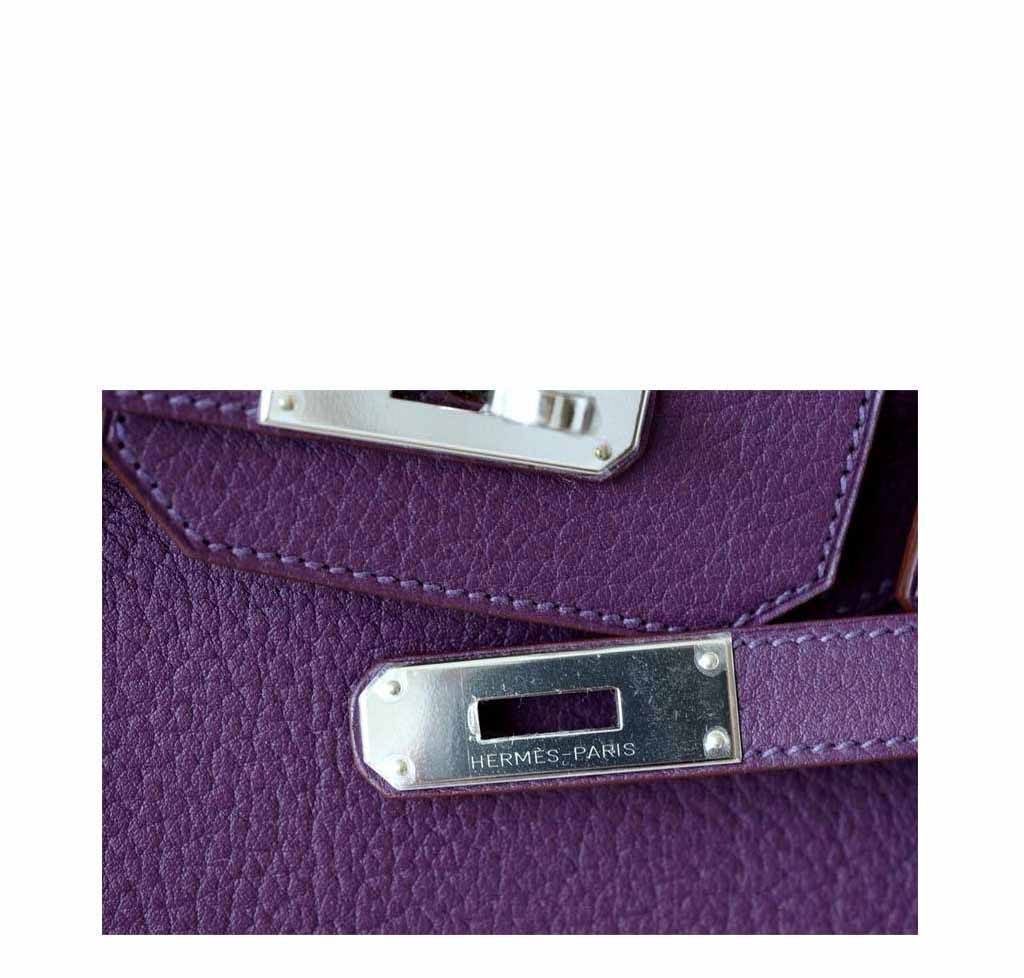 Hermès Birkin 35 Cassis Purple Fjord Bag