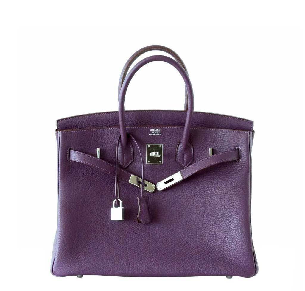 Hermès Birkin 35 Cassis Purple Fjord Bag