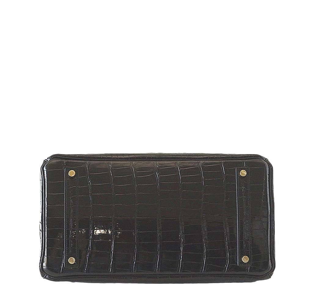 Hermès Birkin 35 Crocodile Bag Black GHW