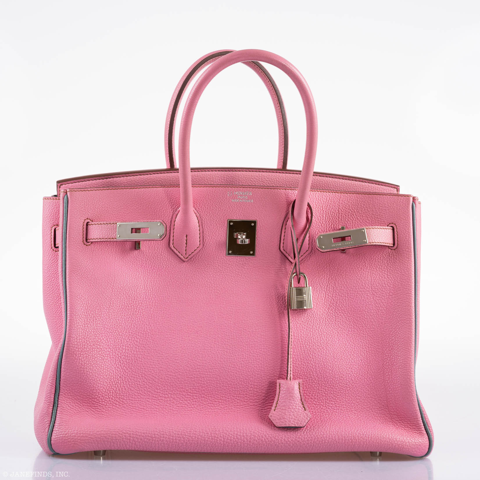 Hermes Birkin 35 HSS Bubblegum Pink & Celeste Togo Leather Palladium Hardware