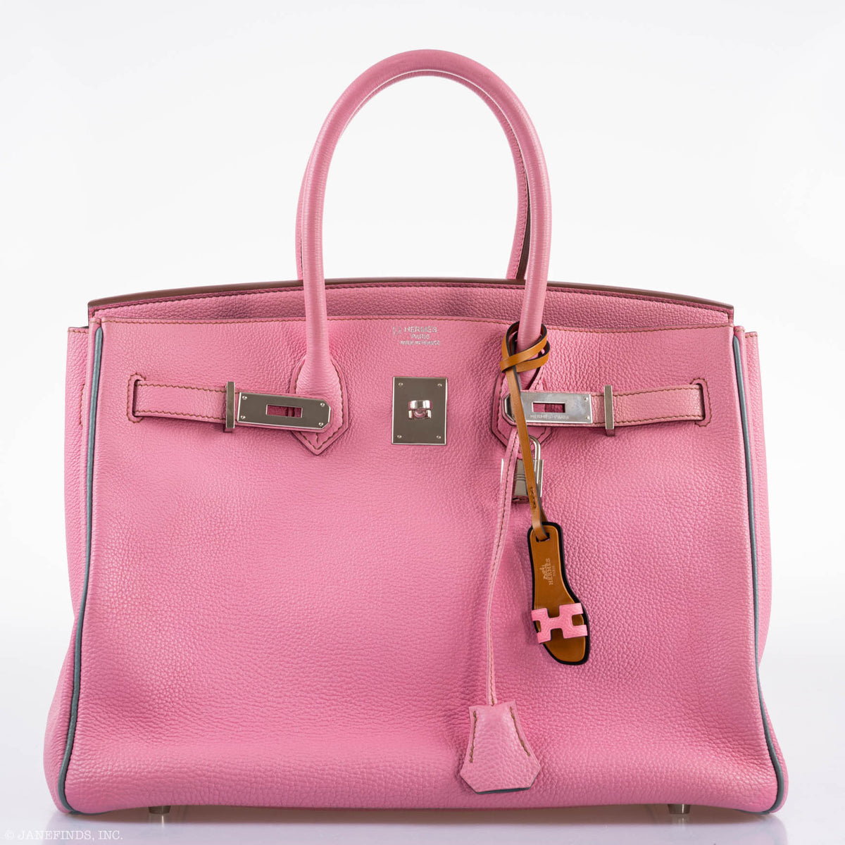 Hermes Birkin 35 HSS Bubblegum Pink & Celeste Togo Leather Palladium Hardware