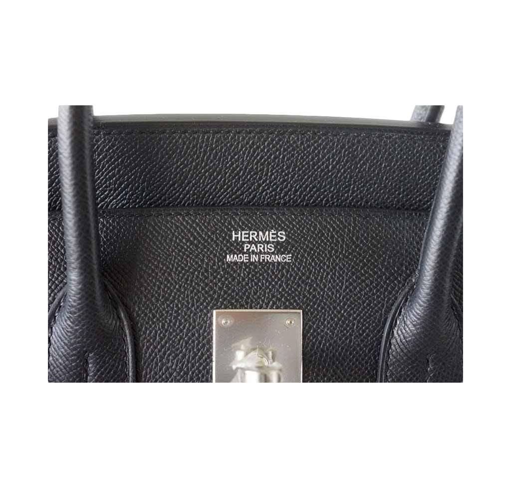 Hermes Birkin 35 Jet Black Epsom Leather Palladium Hardware
