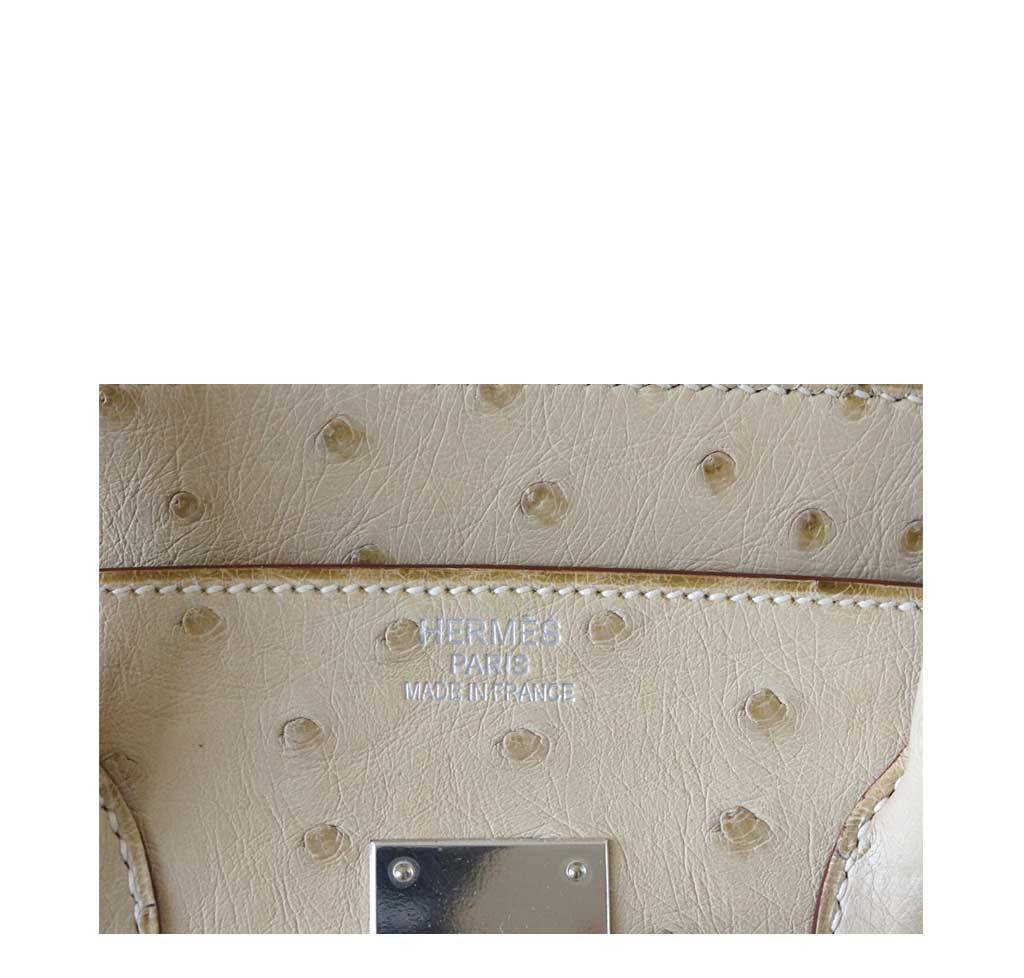 Hermès Birkin 35 Ostrich Parchemin Bag PHW