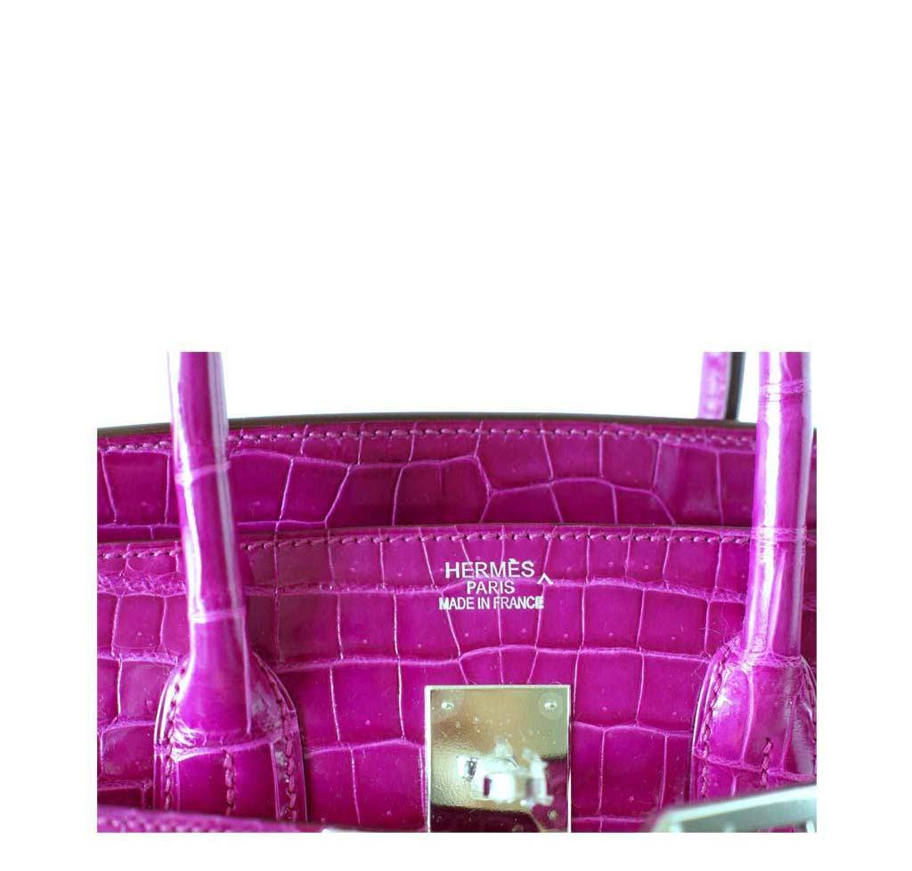 Hermès Birkin 35 Rose Scheherazade Crocodile Bag