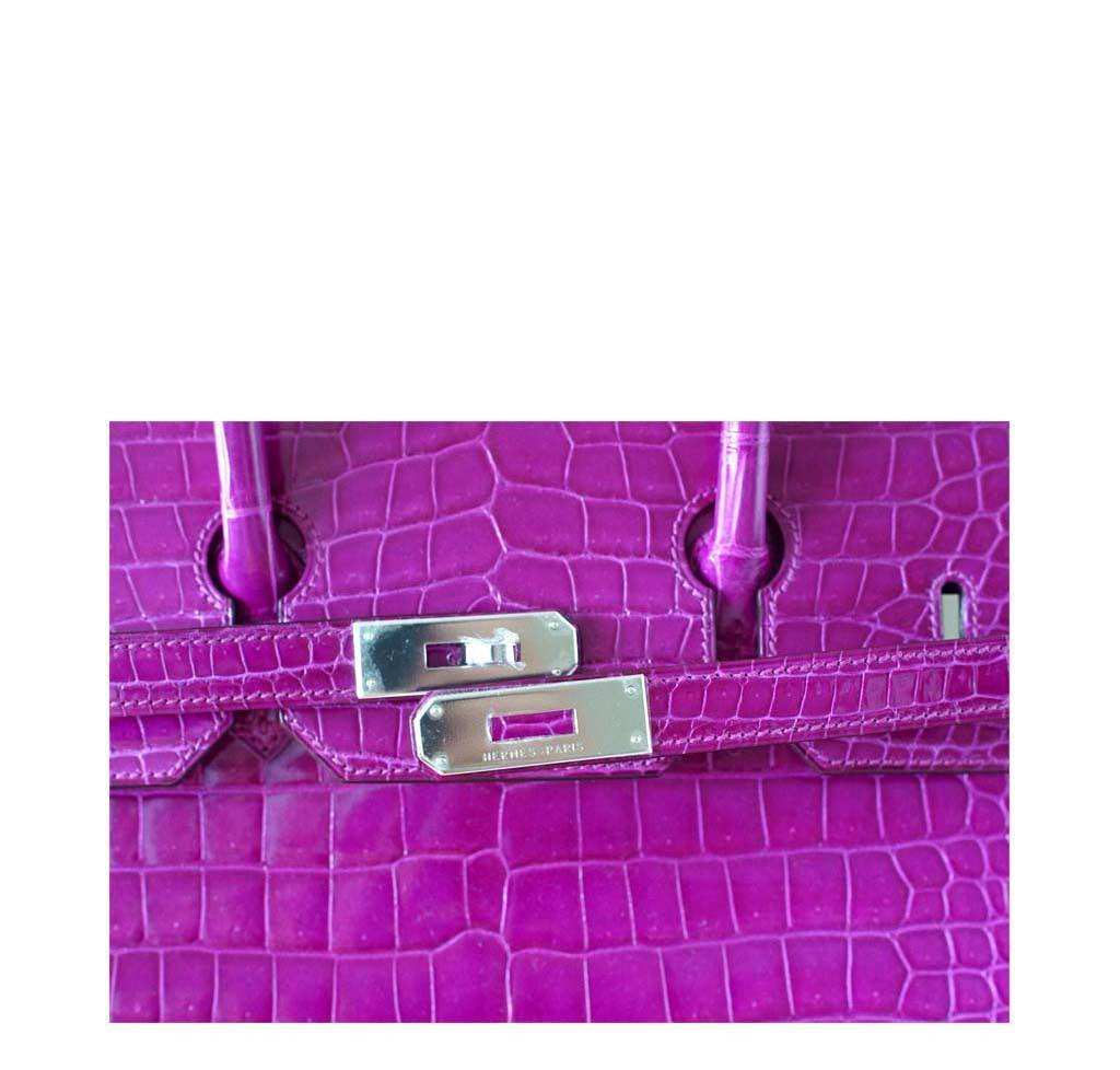 Hermès Birkin 35 Rose Scheherazade Crocodile Bag
