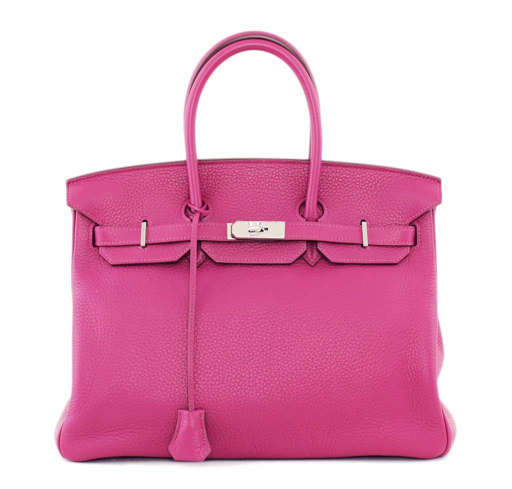 Hermes Birkin 35 Tosca Clemence Leather Palladium Hardware