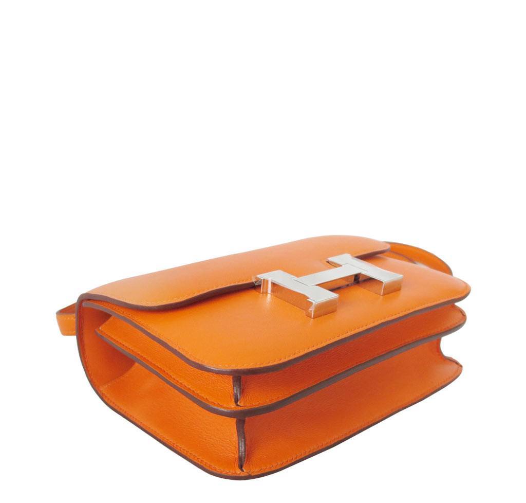 Hermes Constance Mini 18 Orange Swift Bag PHW