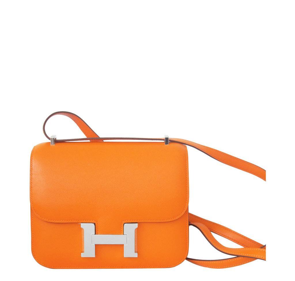 Hermes Constance Mini 18 Orange Swift Bag PHW