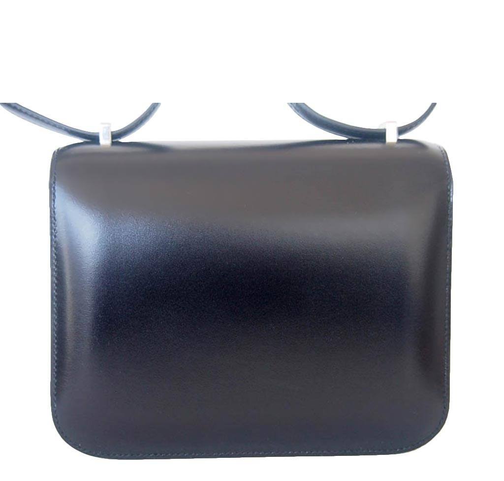 Hermes Constance Mini 18 Black Box Leather Lizard Palladium Hardware