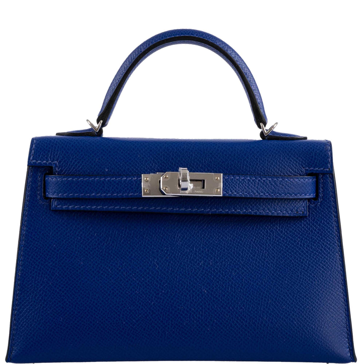 Hermes HSS Kelly 20 Mini II Sellier Blue Electric & Black Interior Epsom Palladium