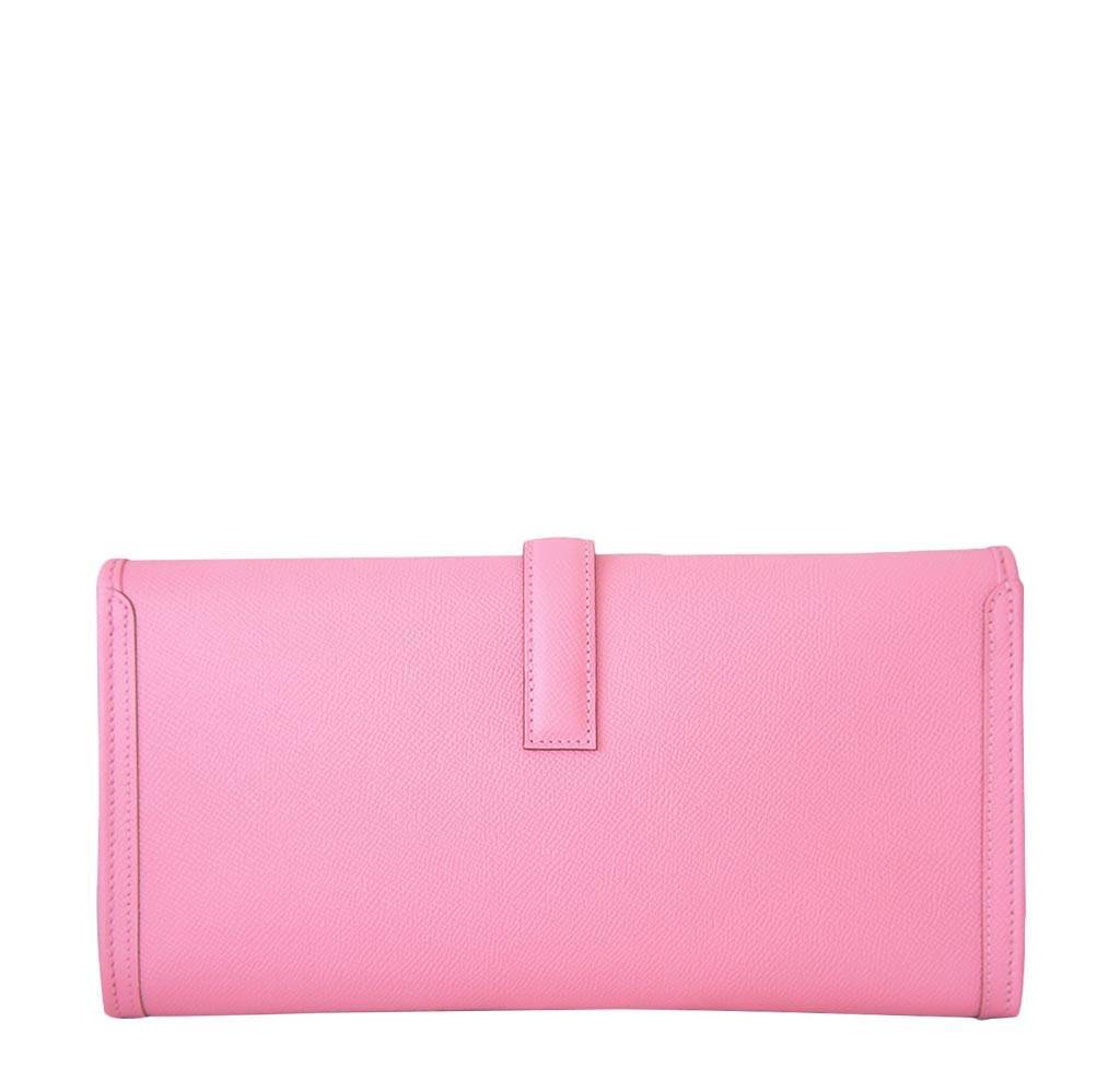 Hermes Jige 29 Rose Confetti Epsom Leather Clutch