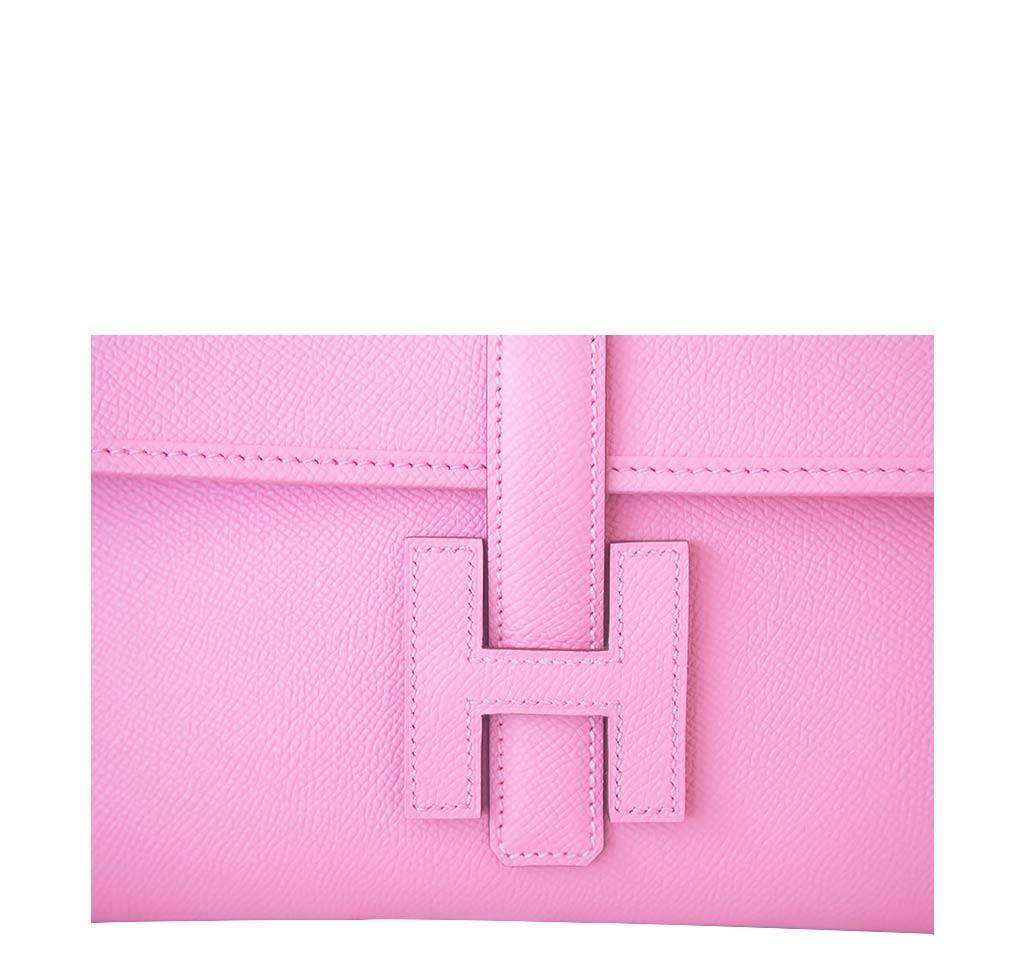 Hermes Jige 29 Rose Confetti Epsom Leather Clutch