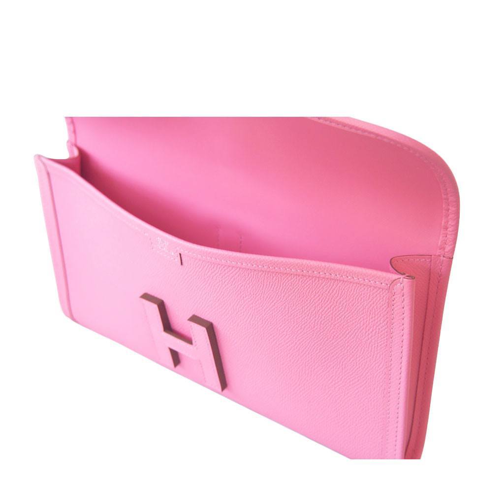Hermes Jige 29 Rose Confetti Epsom Leather Clutch