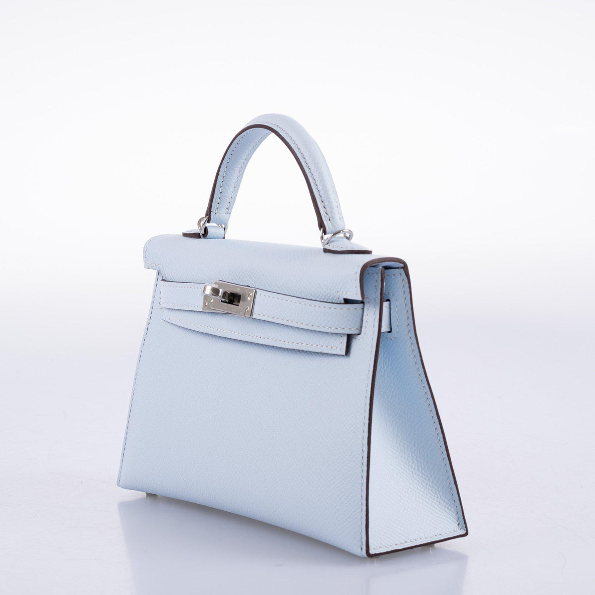 Hermes Kelly 20 Mini II Bleu Brume Hydra Epsom Palladium Hardware