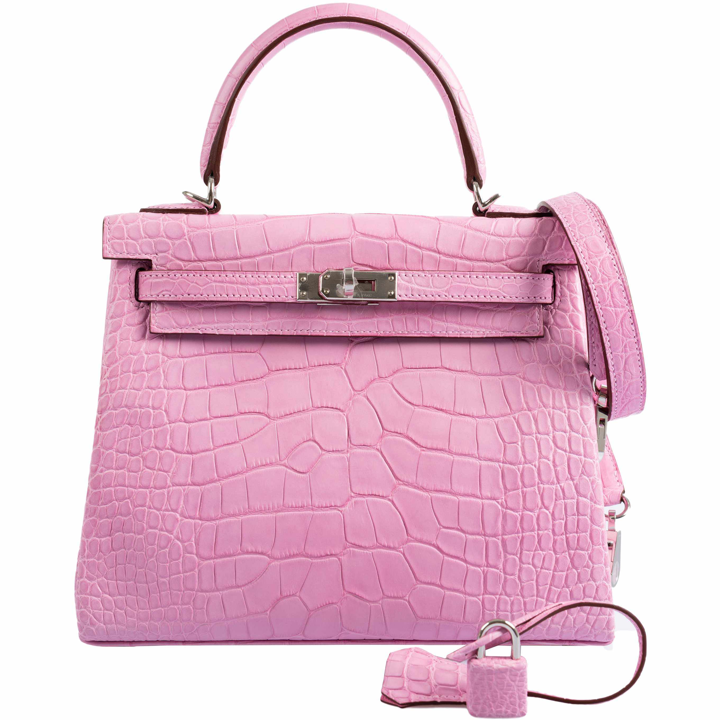 Hermes Kelly 25 Retourne 5P Bubblegum Pink Matte Alligator Palladium Hardware