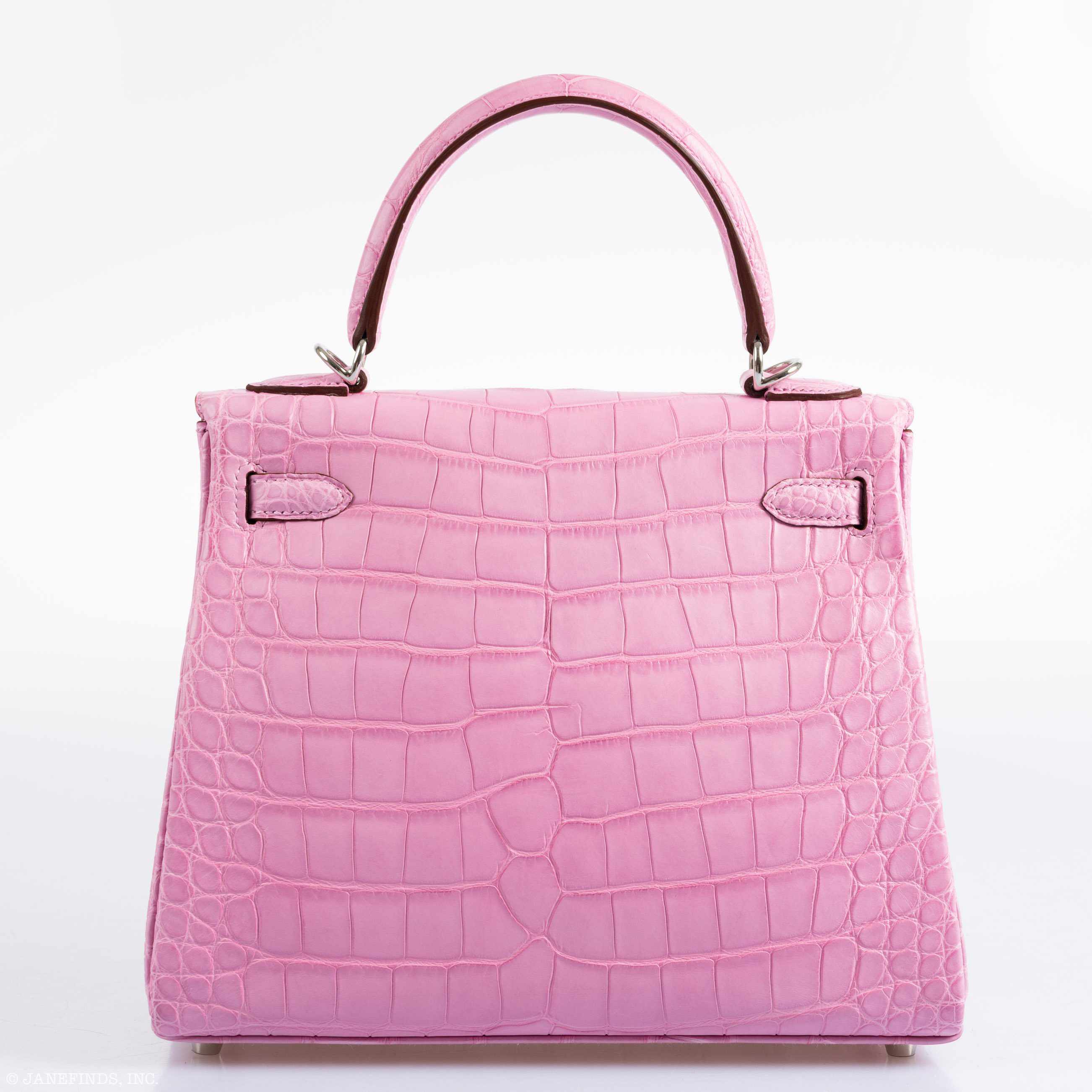 Hermes Kelly 25 Retourne 5P Bubblegum Pink Matte Alligator Palladium Hardware