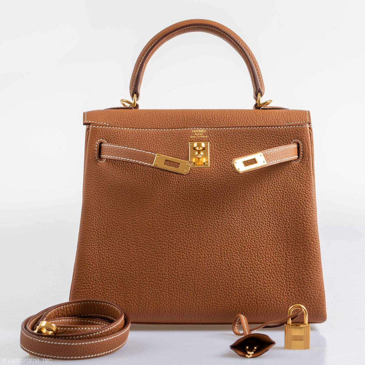 Hermes Kelly 25 Retourne Gold Togo Gold Hardware
