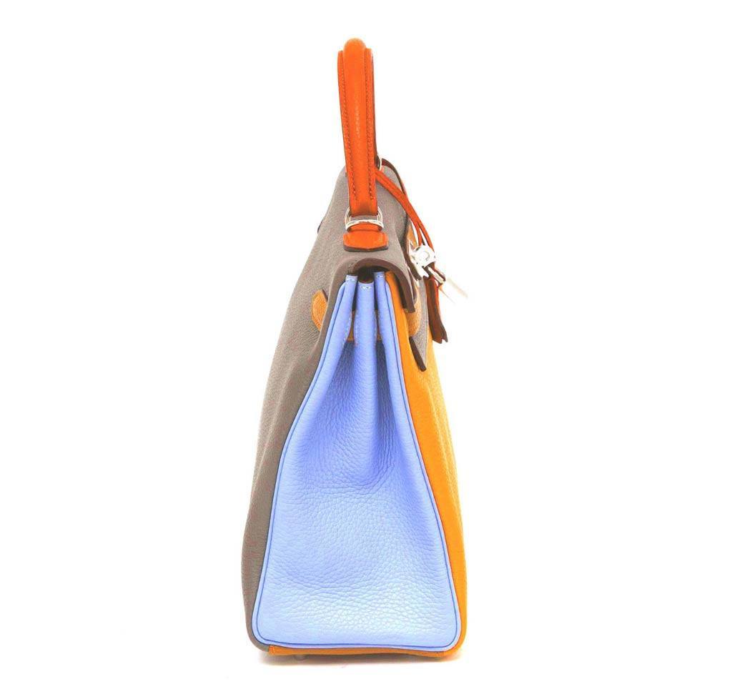 Hermes Kelly 32 Arlequin Limited Edition Multi Color Clemence Leather Palladium Hardware