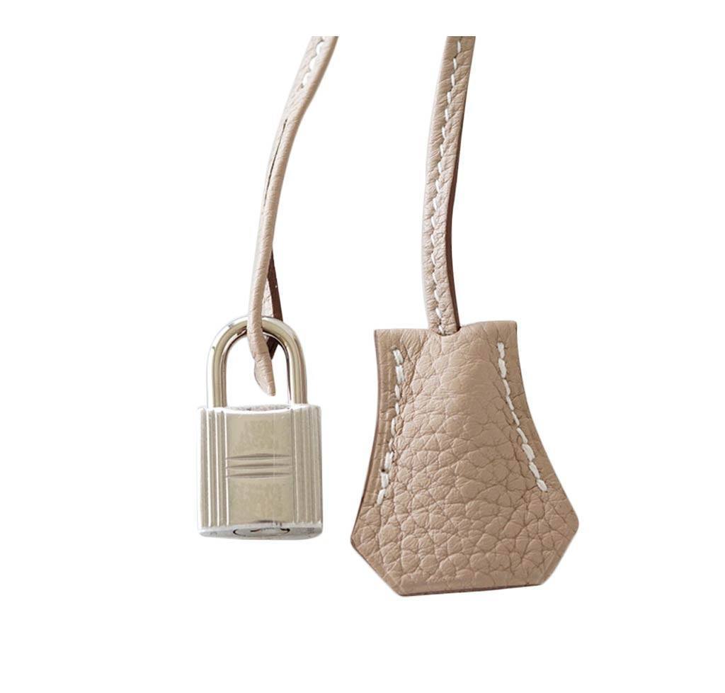 Hermes Kelly 35 Argile Supple Bag PHW