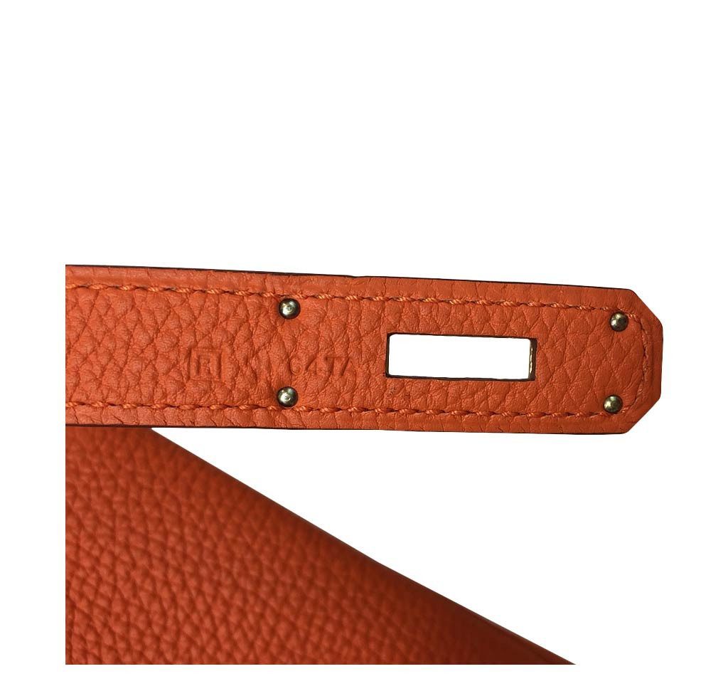Hermes Kelly 35 Orange Togo Leather Gold Hardware