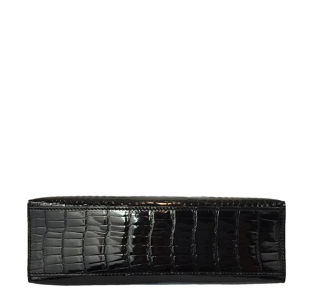 Hermès Kelly Mini Pochette Black Crocodile Bag PHW