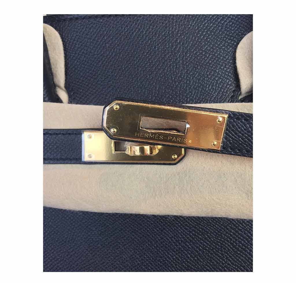 Hermes Birkin 35 Black Epsom Leather Gold Hardware