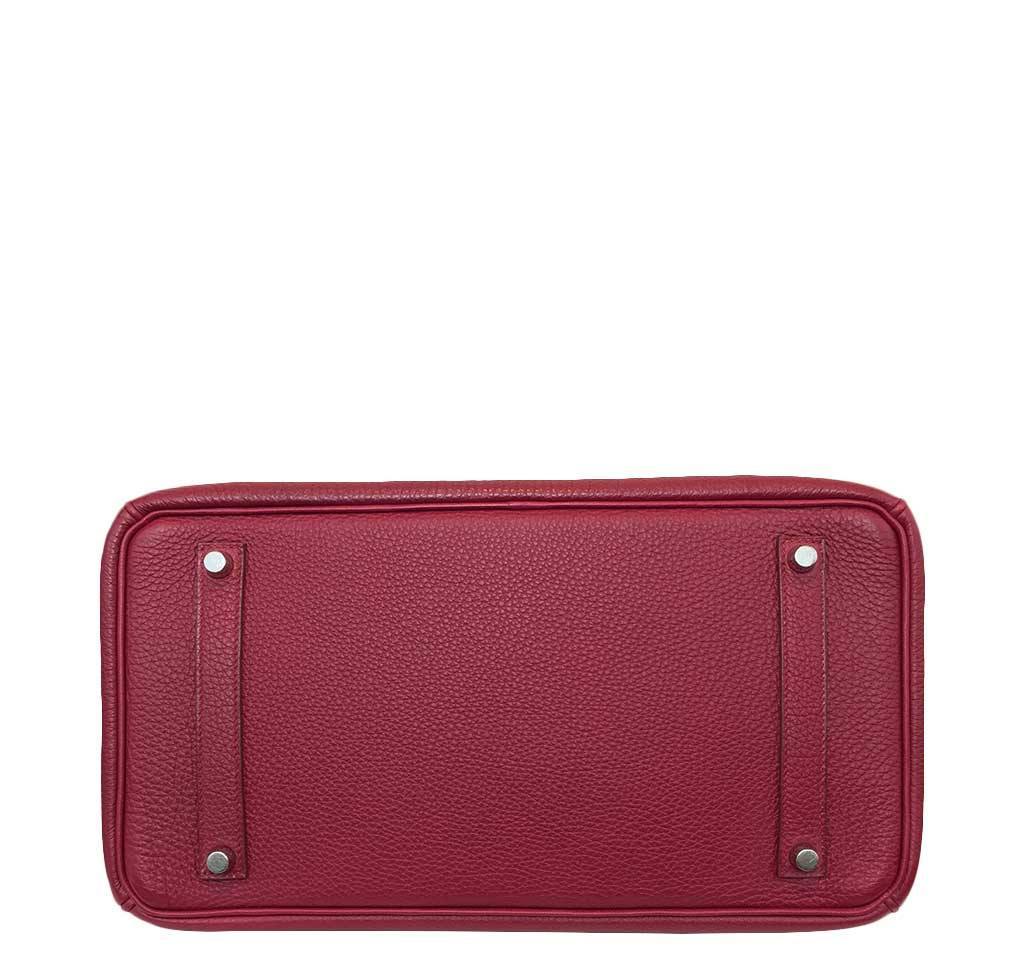 Hermes Birkin 35 Rouge Vif Togo Leather Palladium Hardware