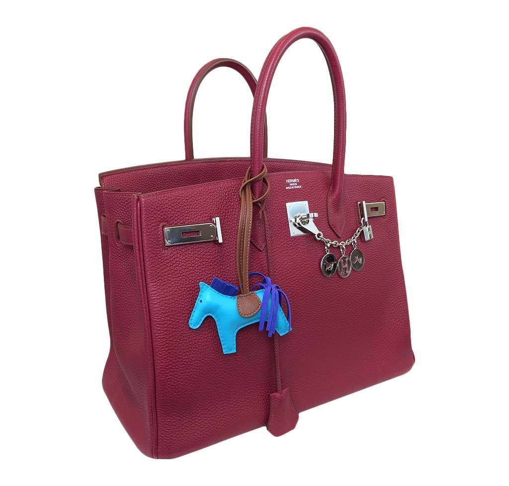 Hermes Birkin 35 Rouge Vif Togo Leather Palladium Hardware