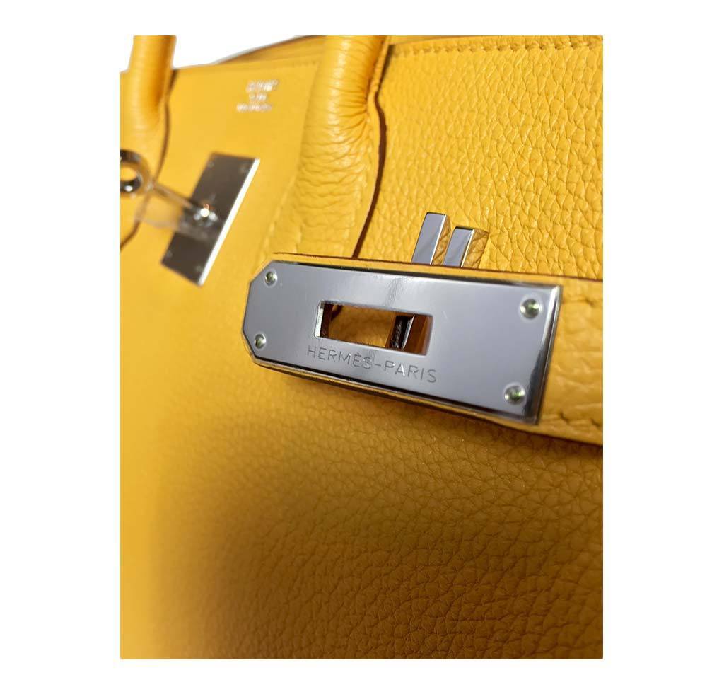Hermes Birkin 30 Soleil Yellow Togo Leather Palladium Hardware