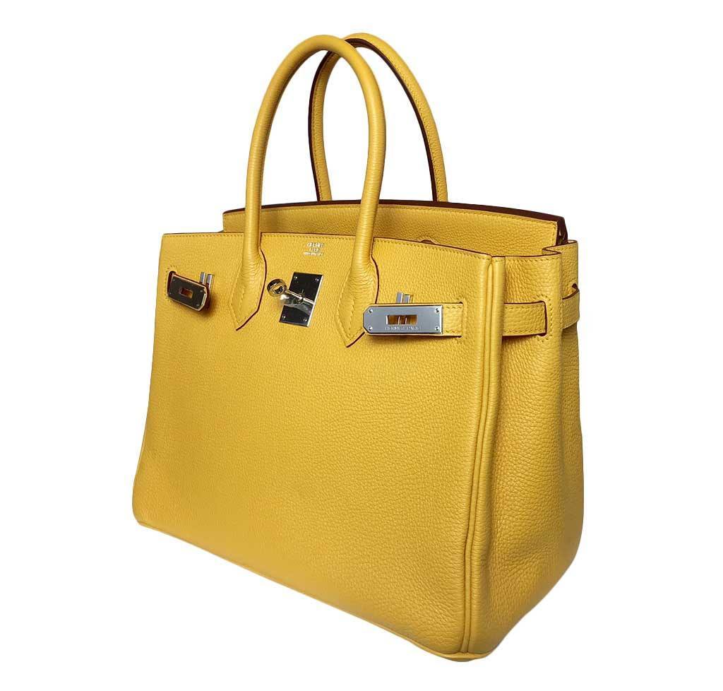Hermes Birkin 30 Soleil Yellow Togo Leather Palladium Hardware