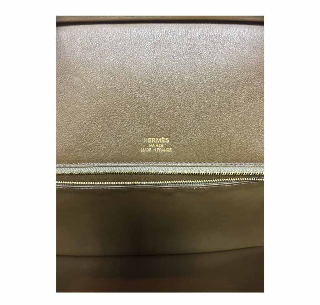 Hermes Birkin 35 Grizzly Vert De Gris Veau Swift Leather Suede Permabrass Hardware