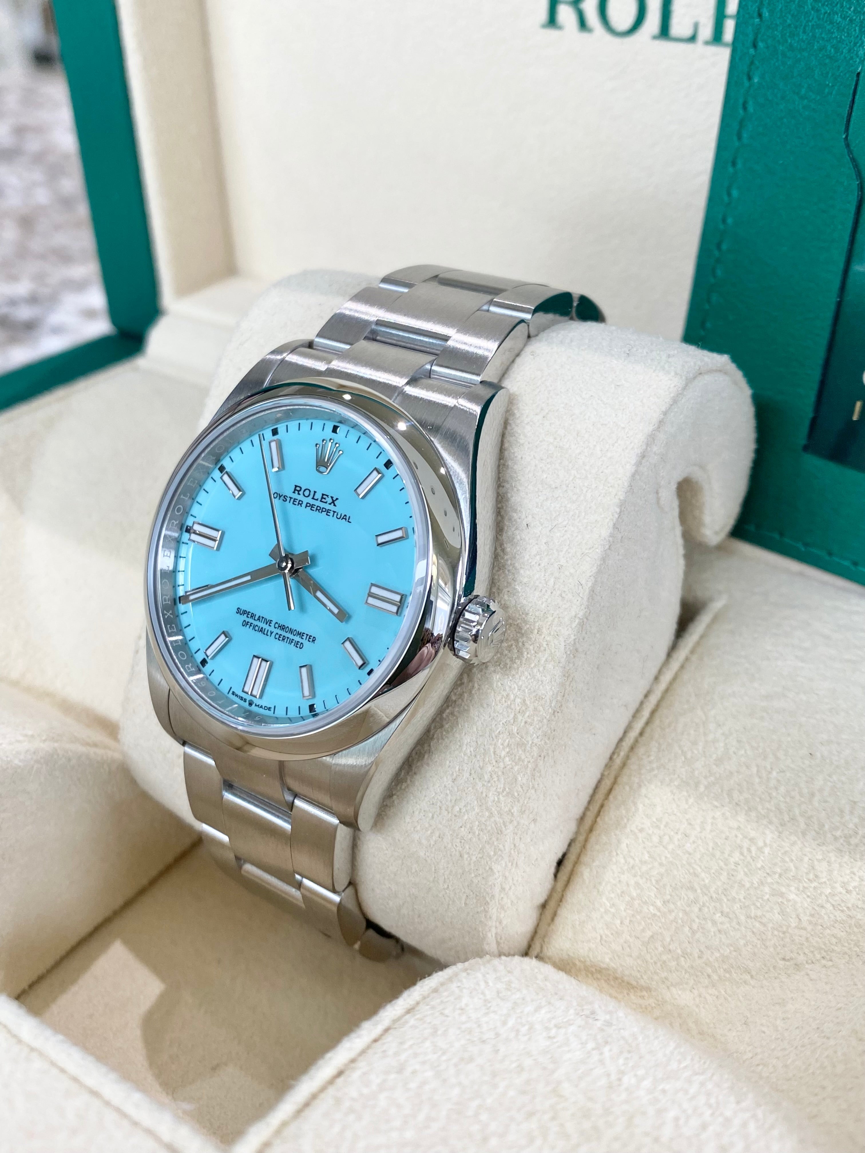 Rolex Oyster Perpetual 36 126000 Turquoise Blue Dial Watch