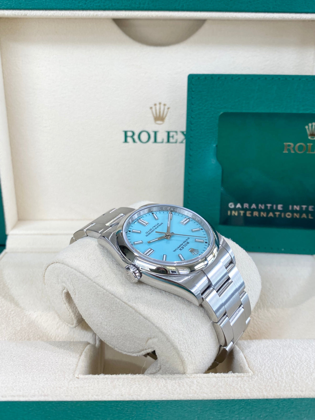 Rolex Oyster Perpetual 36 126000 Turquoise Blue Dial Watch