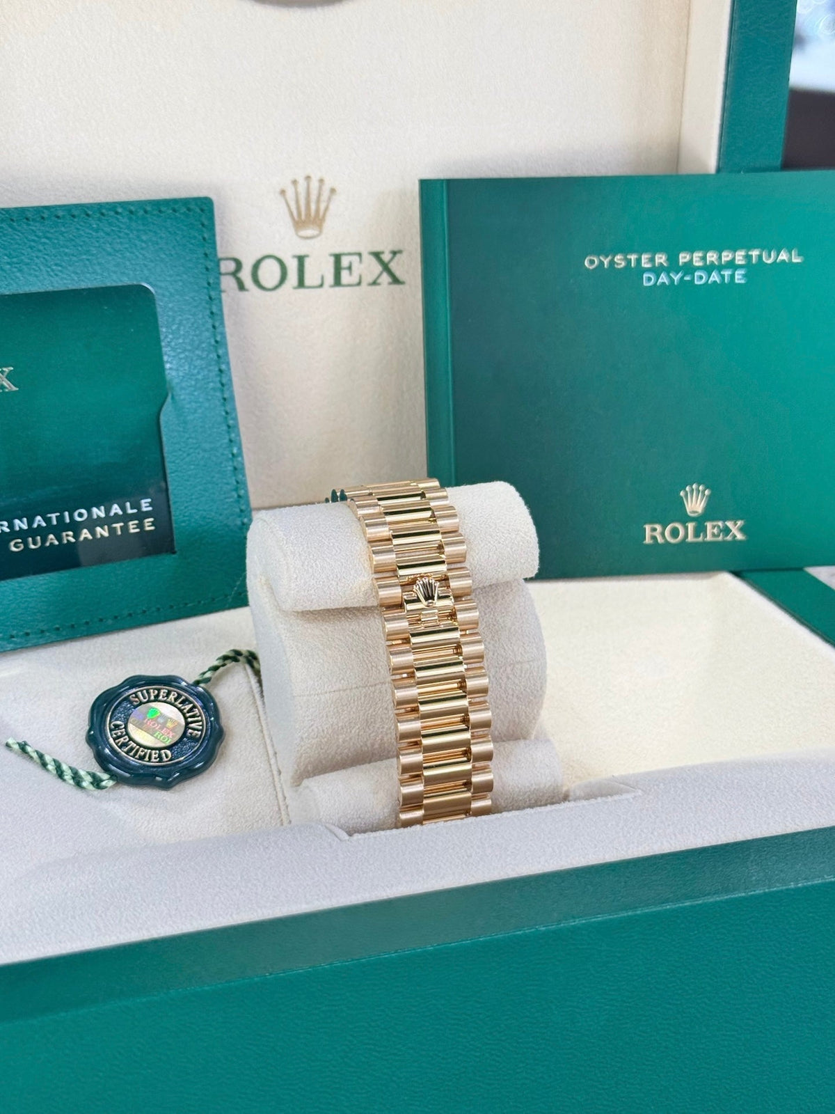 Rolex Day-Date 40 228238 Green Ombre Dial Watch