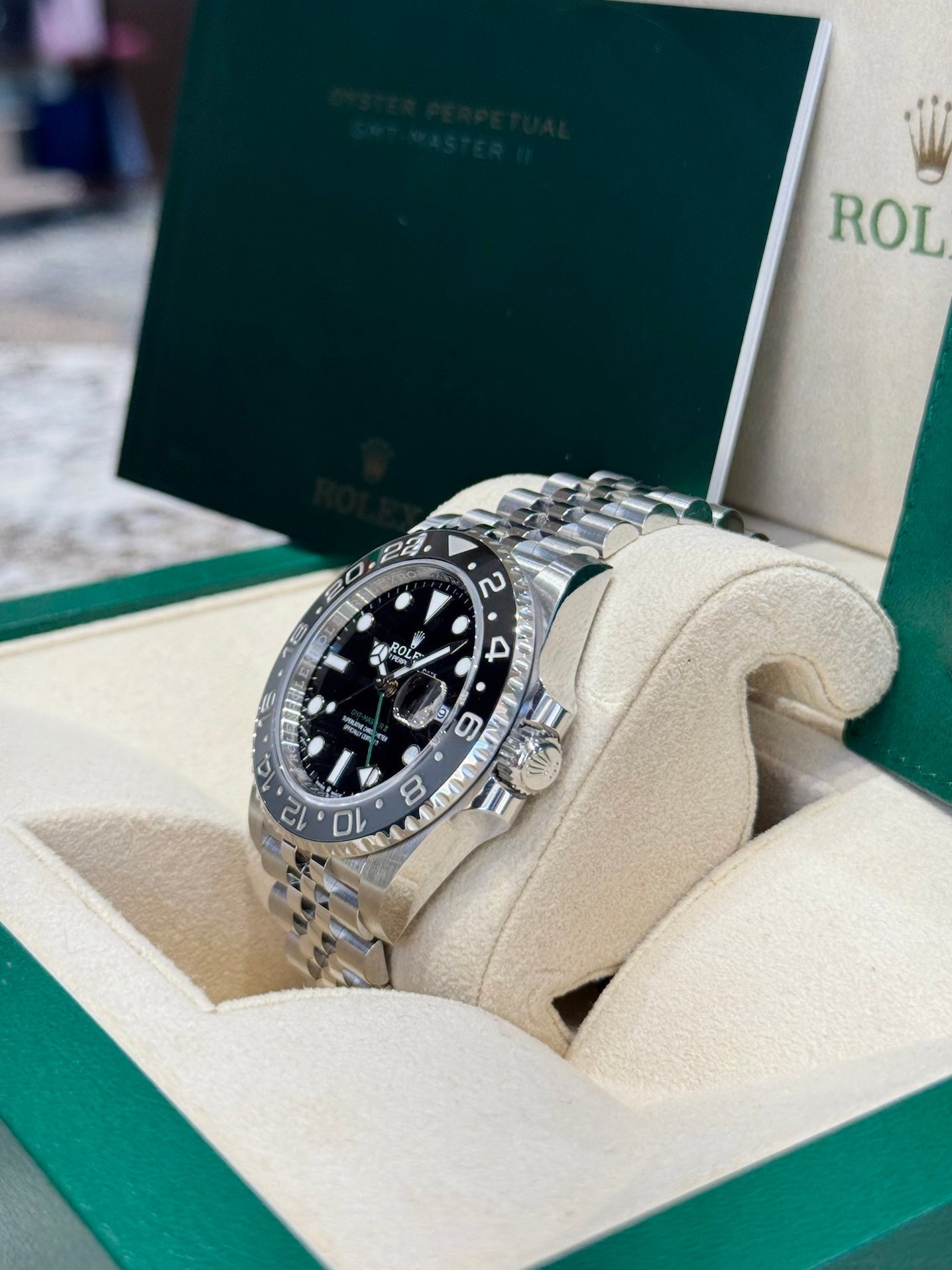 Rolex GMT-Master II 40 126710GRNR Black Dial Watch
