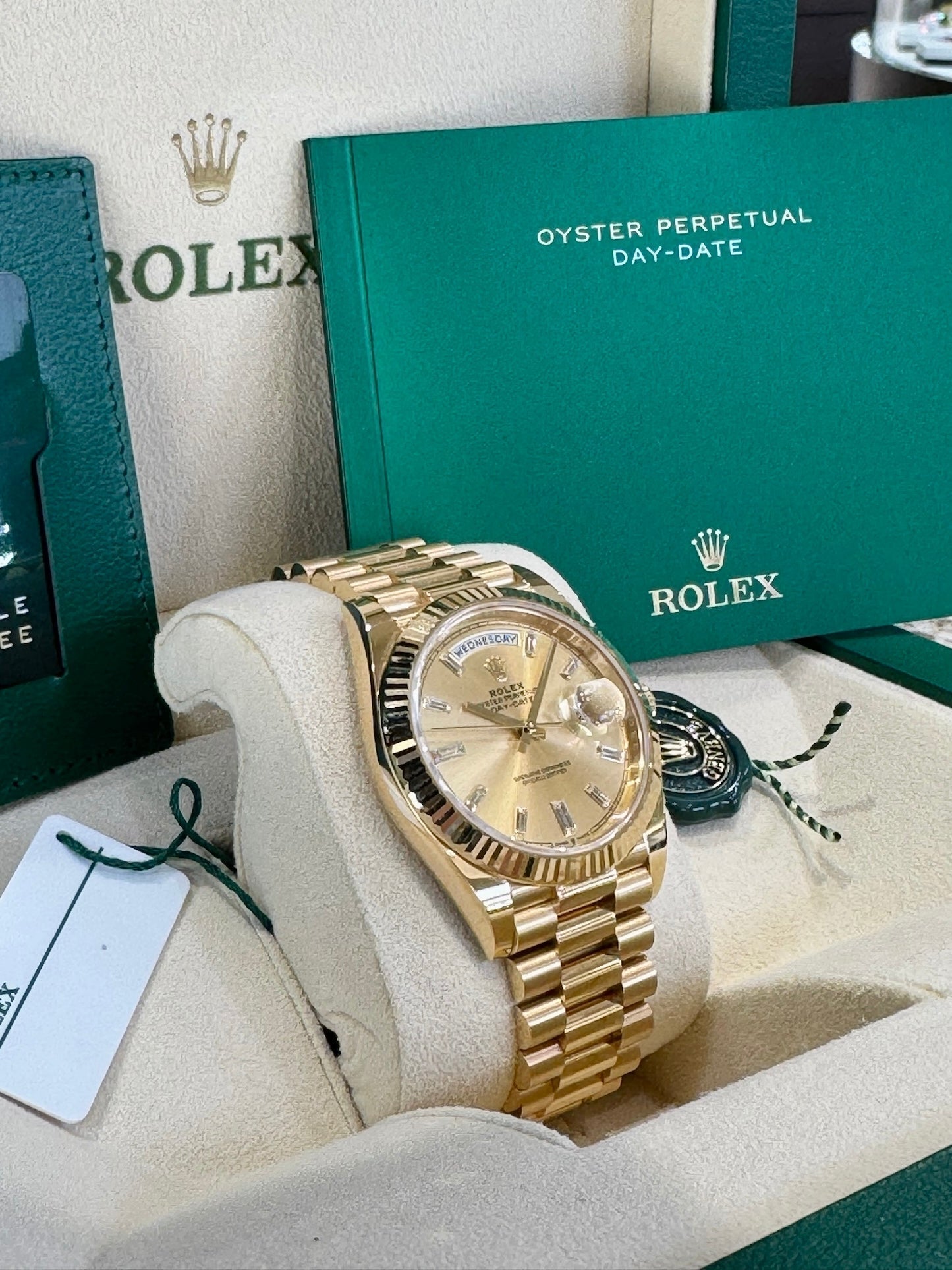 Rolex Day-Date 40 228238 Champagne Diamond Dial Watch