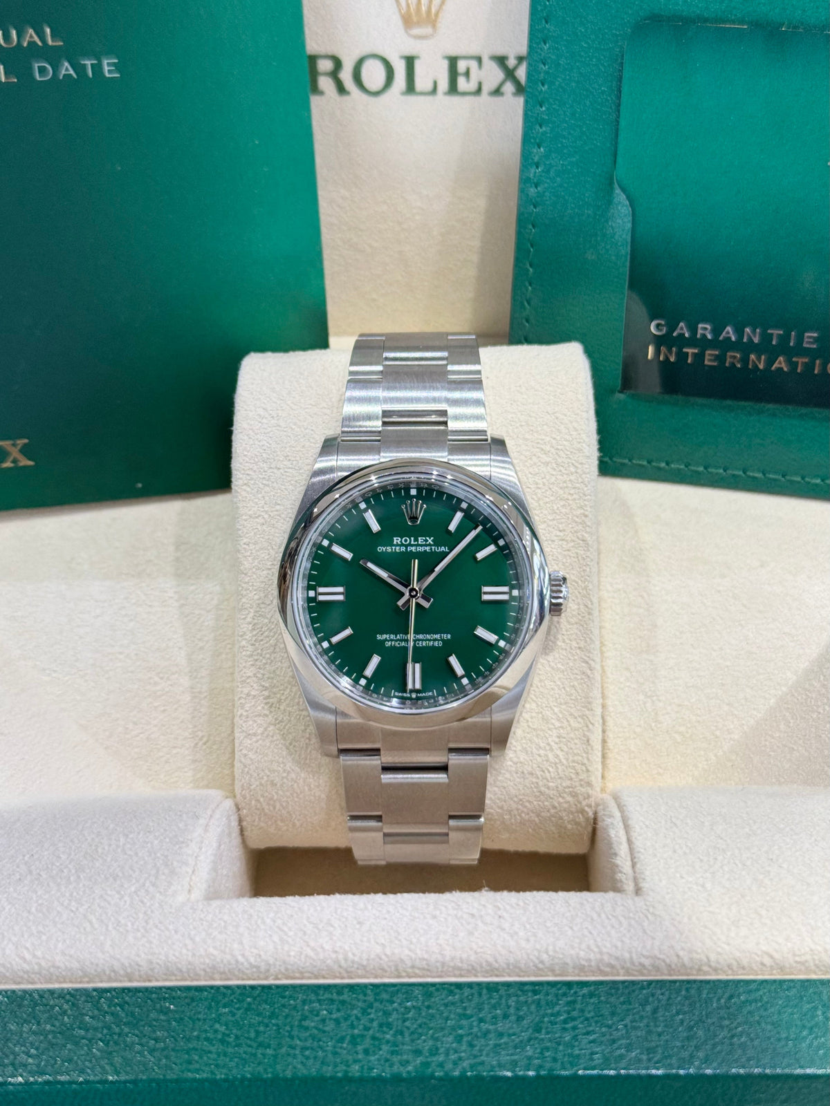 Rolex Oyster Perpetual 36 126000 Green Dial Watch