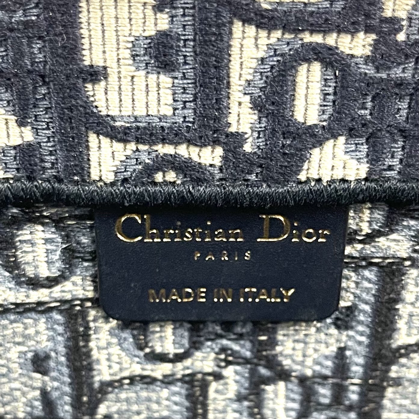 Christian Dior Small Book Tote Oblique Canvas Black/White