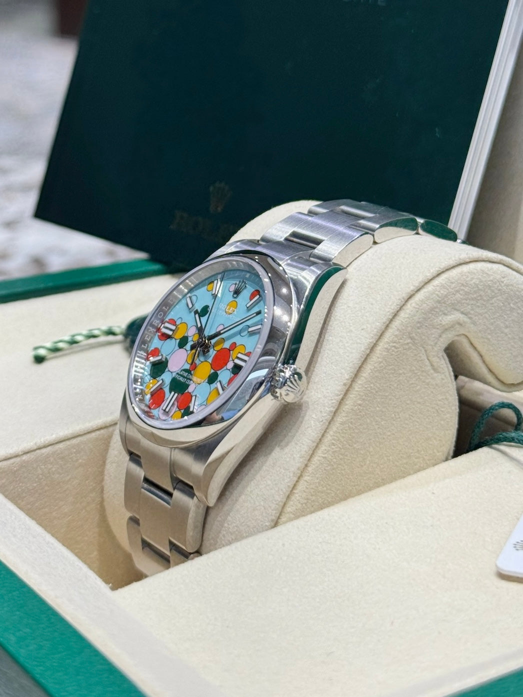 Rolex Oyster Perpetual 36 126000 Turquoise Celebration Dial Watch