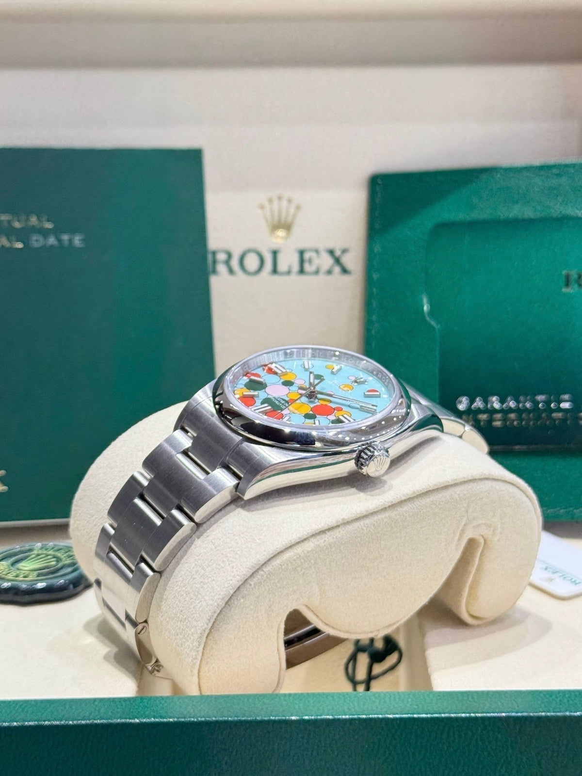Rolex Oyster Perpetual 36 126000 Turquoise Celebration Dial Watch