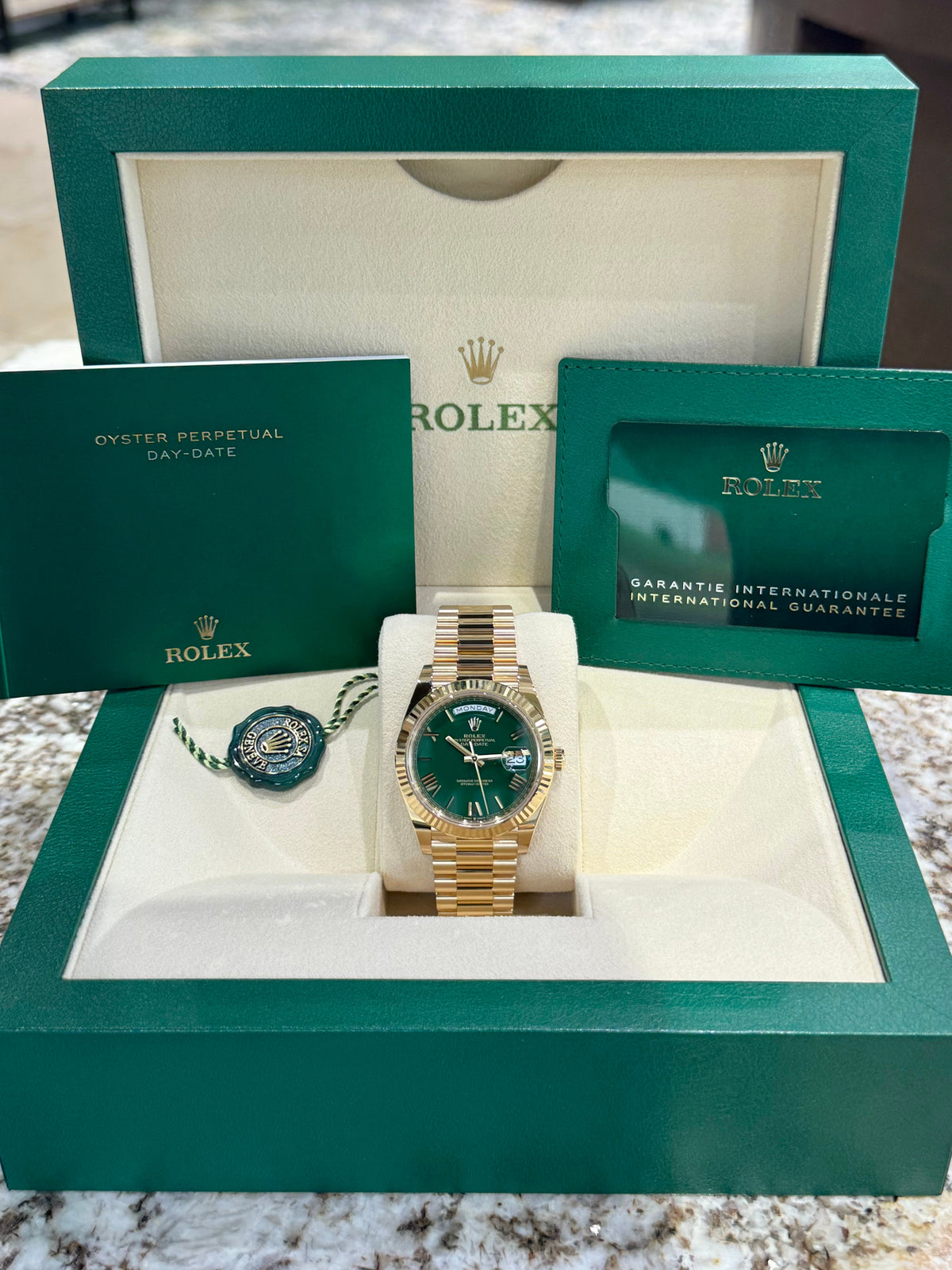 Rolex Day-Date 40 228238 Green Dial Watch