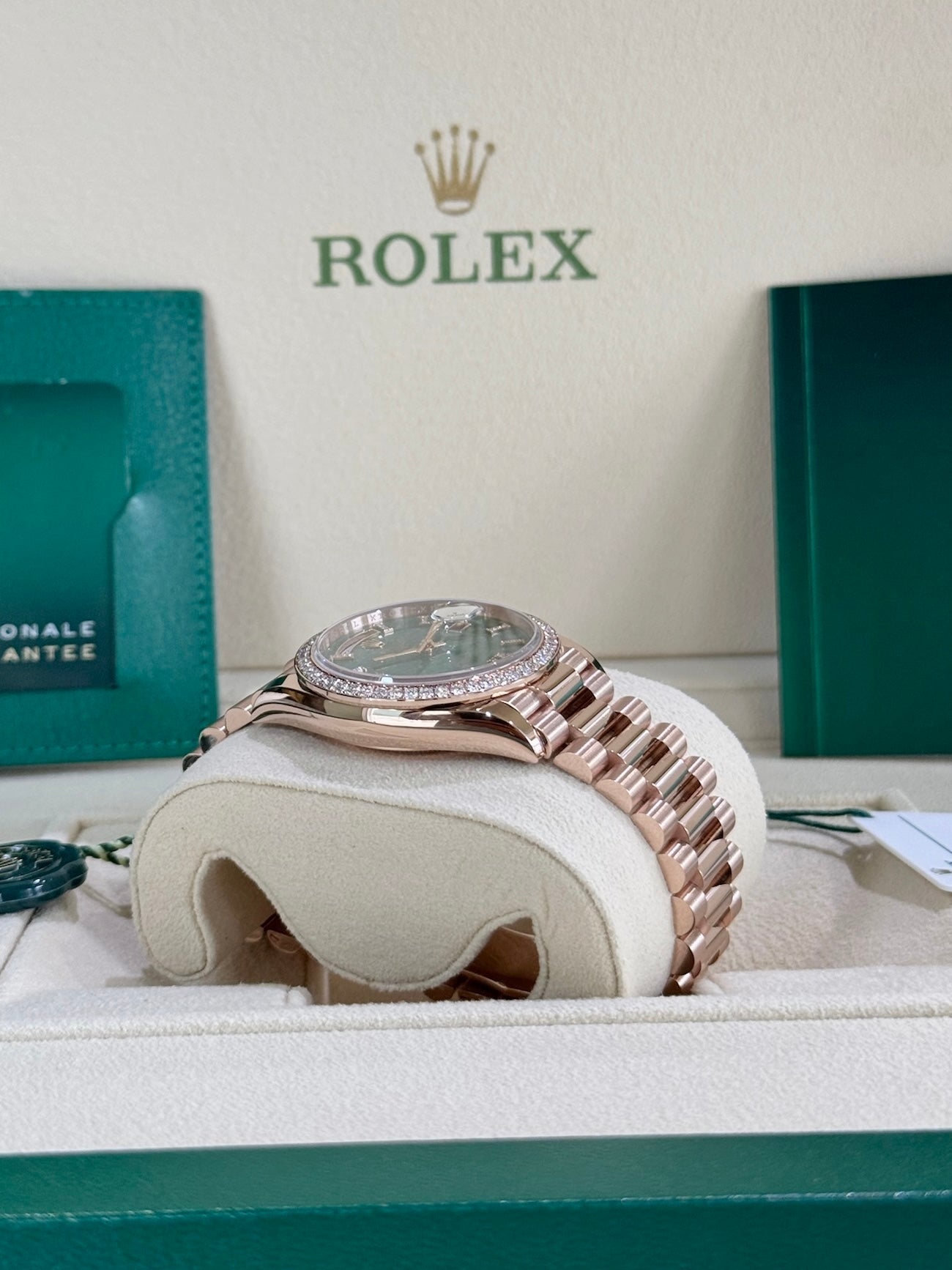 Rolex Day-Date 36 128345RBR Green Aventurine Dial Watch