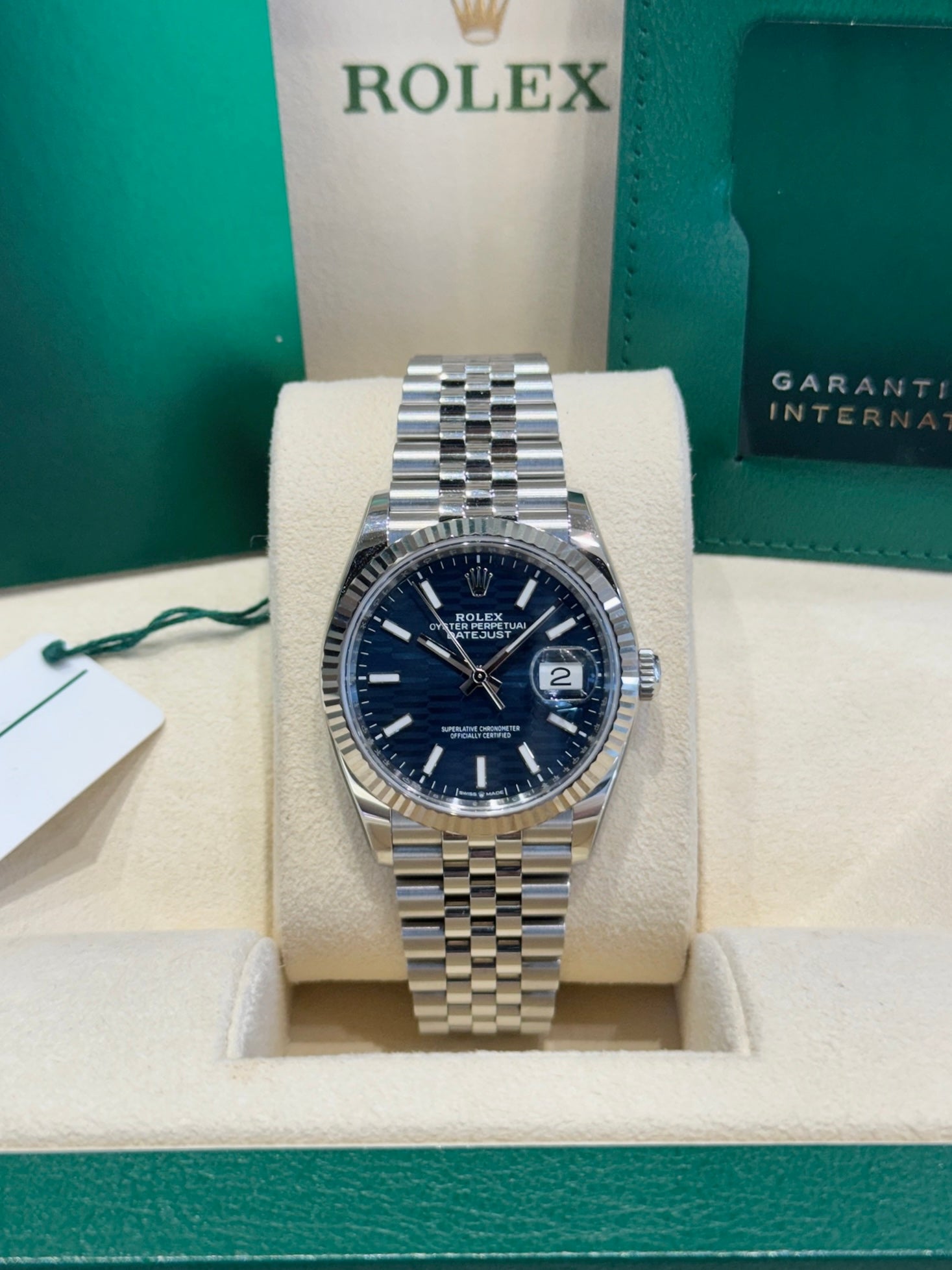 Rolex Datejust 36 126234 Blue Fluted Motif Dial Watch