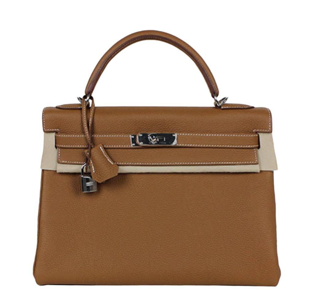 Hermes Kelly 32 Gold Togo Leather Palladium Hardware