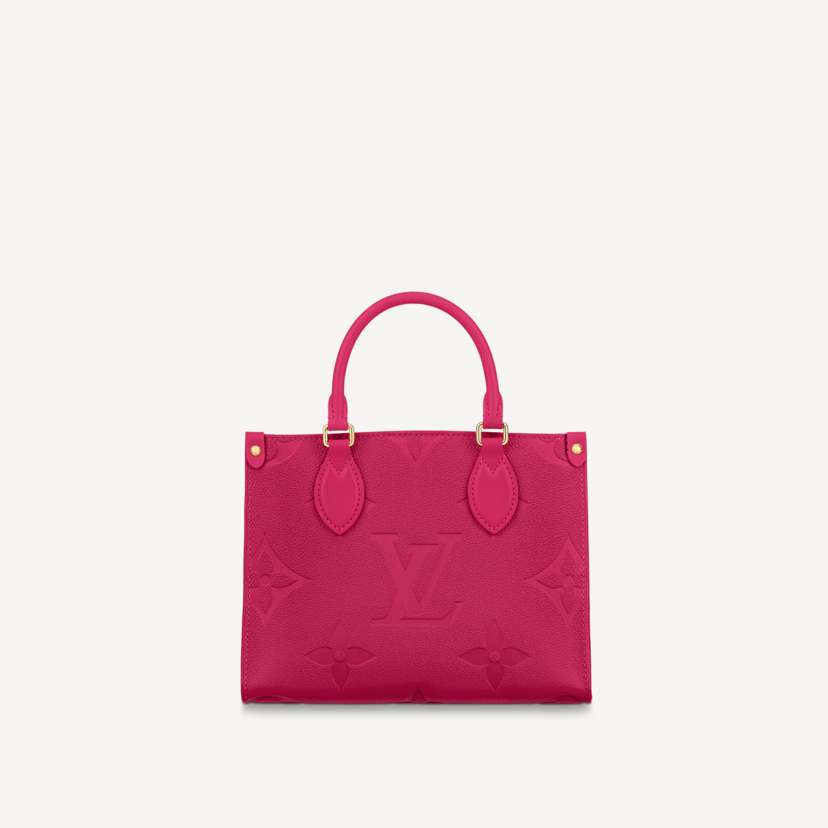 Louis Vuitton Fuchsia Embossed Grained Leather On-the-Go Tote Bag